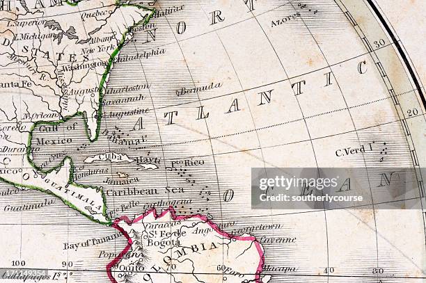 detail of an old map - longitude stock pictures, royalty-free photos & images