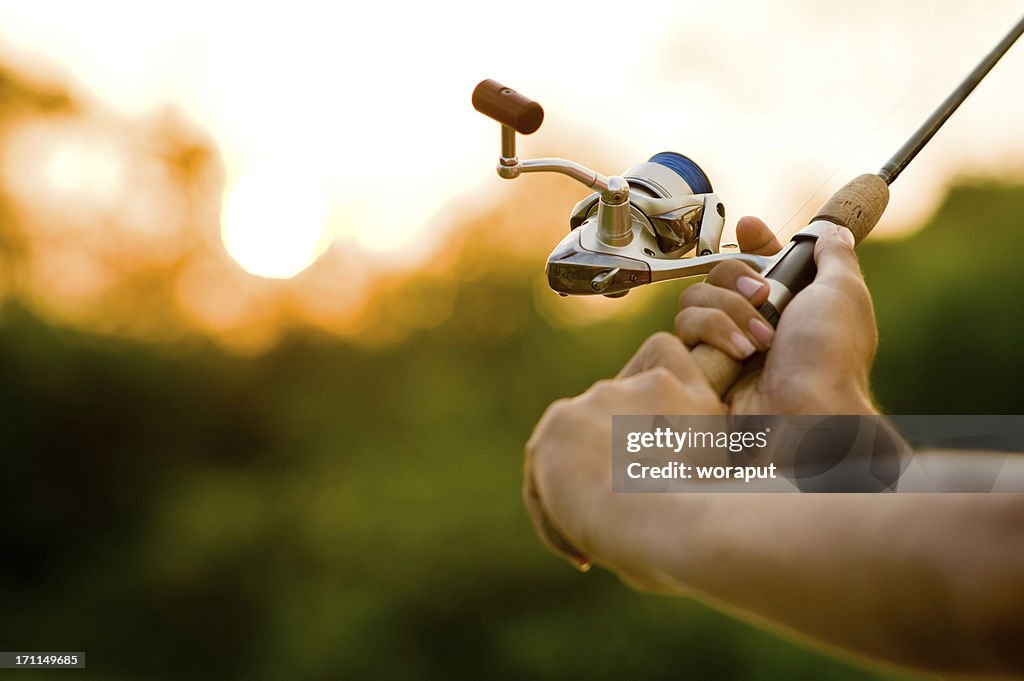 Fisherman Casting in Soft Focus.