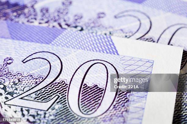 uk currency - £20 notes - twenty pound note 個照片及圖片檔