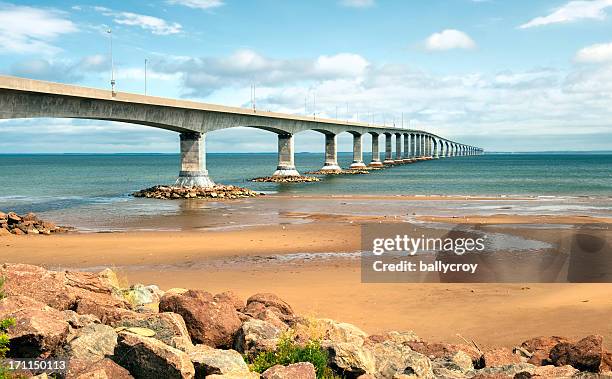 confederation bridge - prince edward island bridge stock pictures, royalty-free photos & images