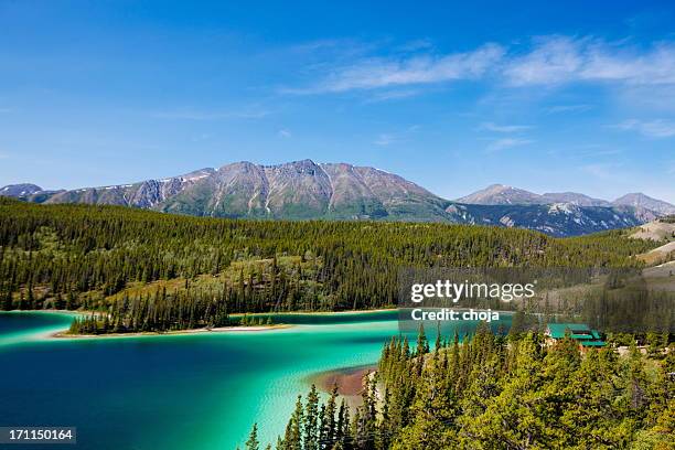 emerald lake,yukon canada - yukon stock pictures, royalty-free photos & images