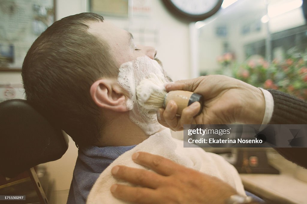 Old barber's shave