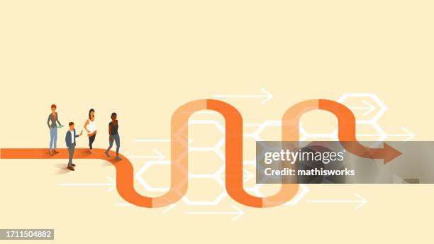 illustrazioni stock, clip art, cartoni animati e icone di tendenza di linea temporale - linea del tempo supporto visivo