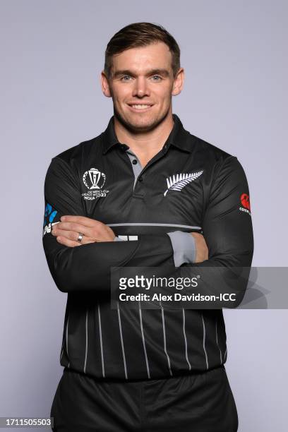 Tom Latham of New Zealand poses for a portrait ahead of the ICC Men's Cricket World Cup India 2023 on October 01, 2023 in Thiruvananthapuram, India.