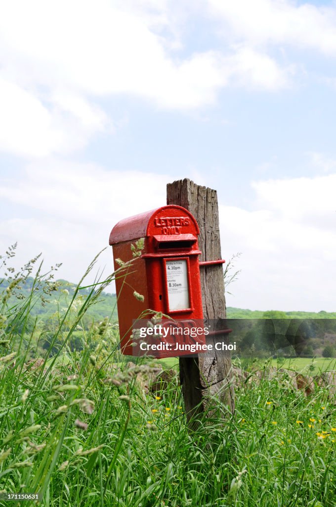 Mailbox in countryside of England