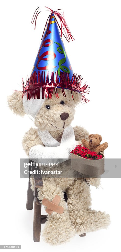 Suffering Sick Sweet Teddy Bear in Hospital