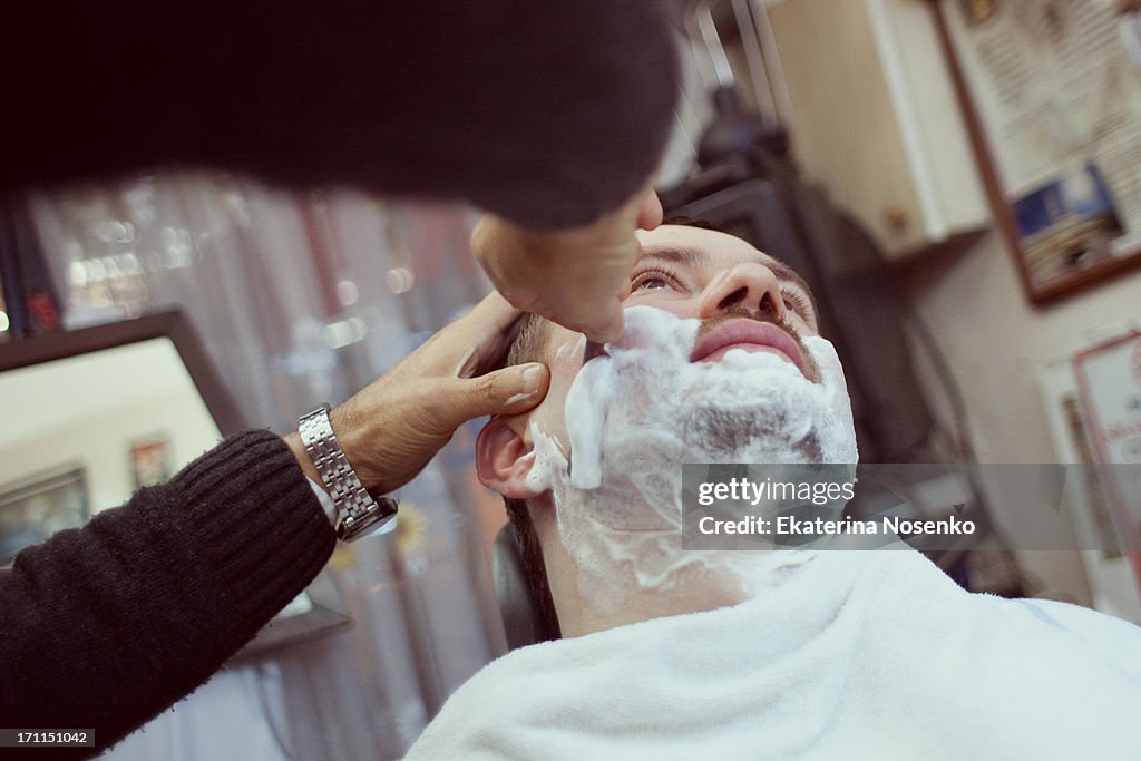 Enjoying a shave