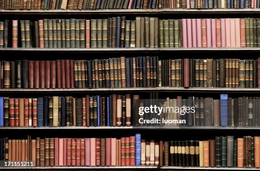 Old books in a library Old books in a library