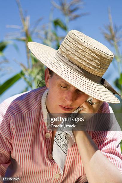 farm woman suffering from heat stroke - hyperthermia stock pictures, royalty-free photos & images