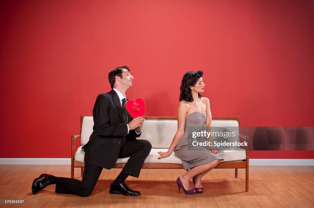 Nerdy Couple With Valentine's Chocolates