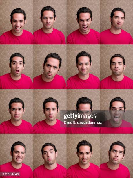 facial expression - multiple images different expressions stock pictures, royalty-free photos & images