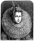 Isabella Clara Eugenia wearing lace collar engraving