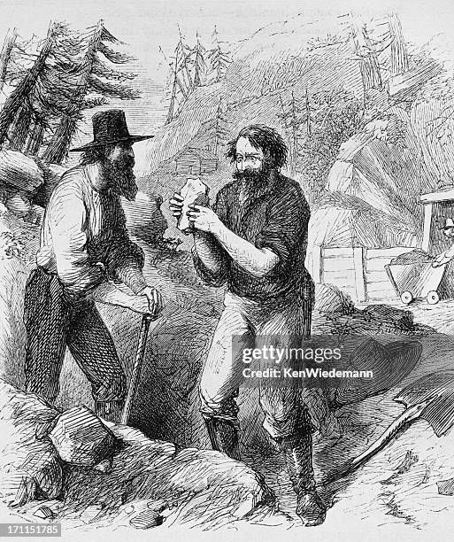 prospectors - panning stock illustrations