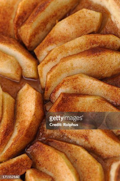apple pie cake close-up upright - apple slice stock pictures, royalty-free photos & images