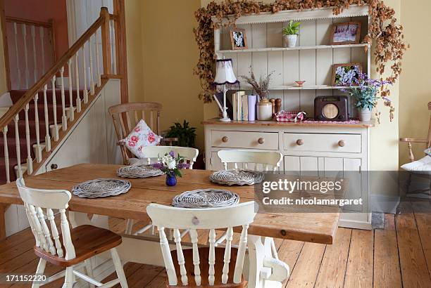 shabby chic kitchen - chest of drawers stock pictures, royalty-free photos & images