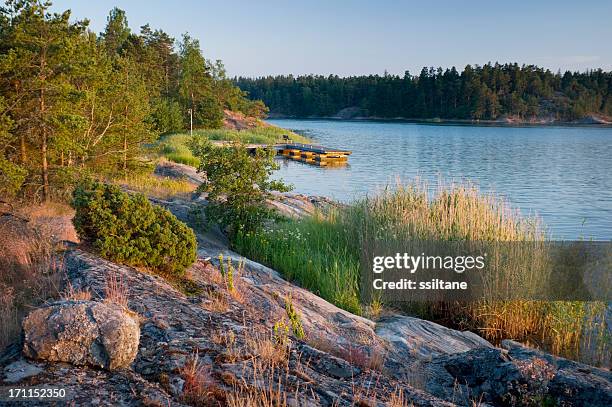 finland scandinavia archipelago sunset - archipelago stock pictures, royalty-free photos & images