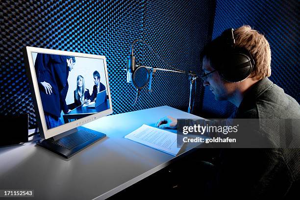 audio recording studio, film/tv-production. voice over - post production house stock pictures, royalty-free photos & images