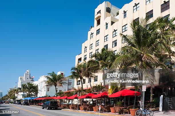 art deco alfresco - south beach bildbanksfoton och bilder