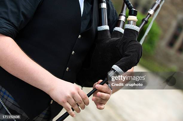 playing the bagpipes - celtic style stock pictures, royalty-free photos & images