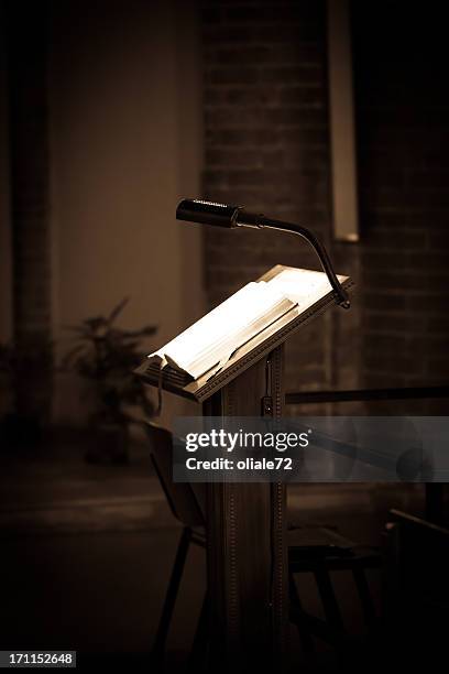 church pulpit, sepia toned image - pulpit stock pictures, royalty-free photos & images