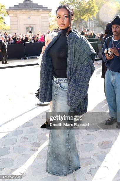 Justine Skye attends the Balenciaga Womenswear Spring/Summer 2024 show as part of Paris Fashion Week on October 01, 2023 in Paris, France.