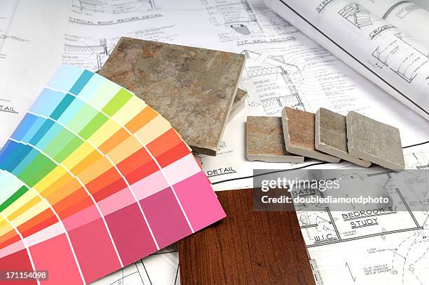 casa decorando - amostra de cor imagens e fotografias de stock