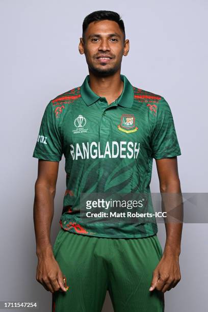 Mustafizur Rahman of Bangladesh poses for a portrait ahead of the ICC Men's Cricket World Cup India 2023 on September 30, 2023 in Guwahati, India.
