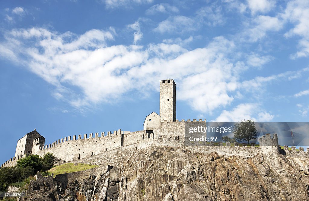 Castelgrande, eines Bellinzonas Schlösser, Unesco World Heritage in der Schweiz.