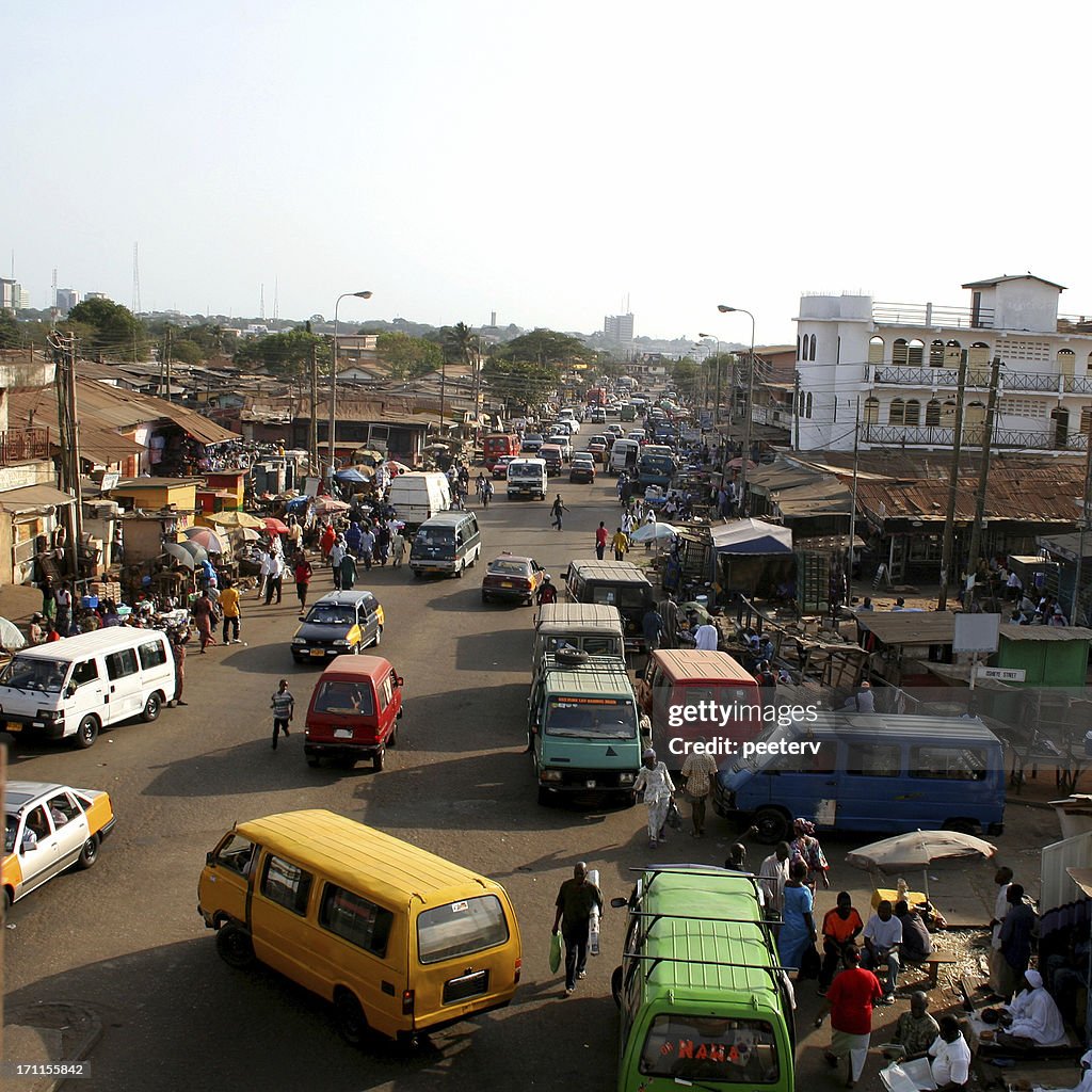 African city traffic.