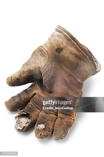 old glove - arbeitshandschuhe stock-fotos und bilder