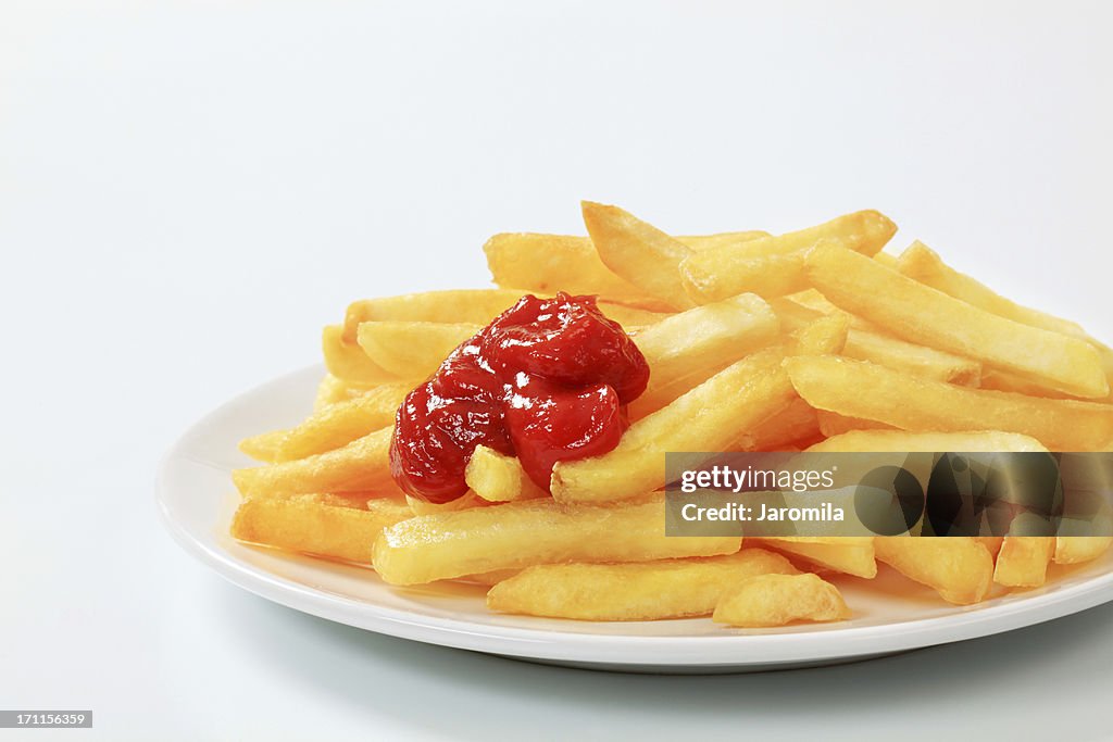 French fries with ketchup