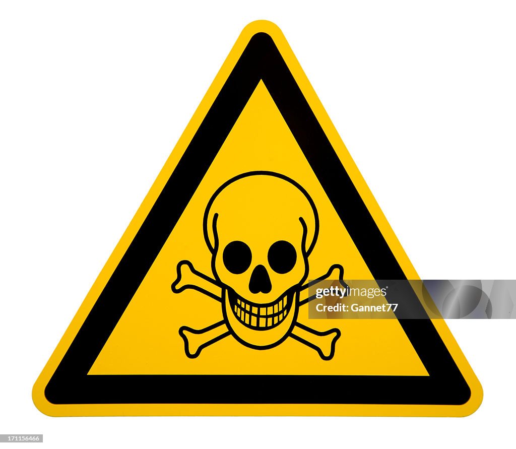 Skull and Crossbones Sign on White