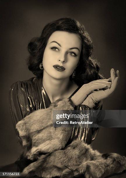 vecchio hollywood.beauty in film noir. - actress foto e immagini stock