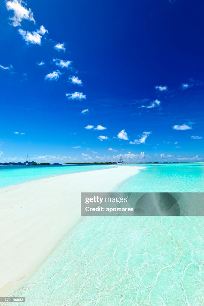 Paradisaical tropical white sand cays with turquoise beaches