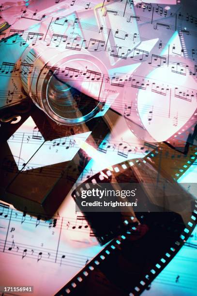 sheet music on 16mm camera - you're next 2011 film stock pictures, royalty-free photos & images