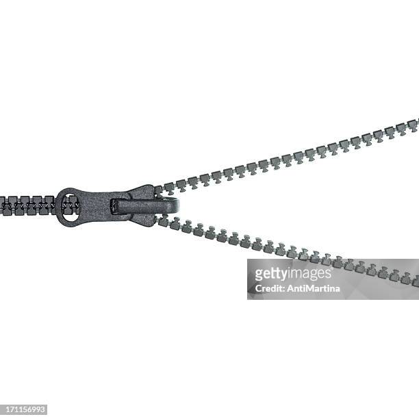 zipper isolated on white - zipper stock pictures, royalty-free photos & images