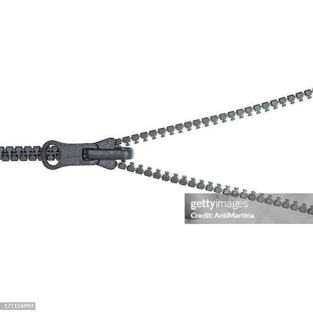 zipper isolated on white - blixtlås bildbanksfoton och bilder