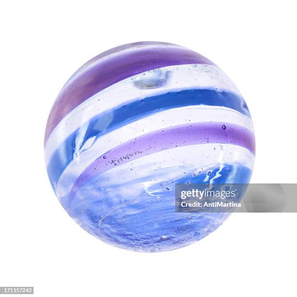 marble isolated on white - knikkers stockfoto's en -beelden