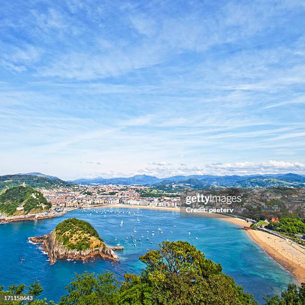 vista de san sebastian. - san sebastián españa - fotografias e filmes do acervo