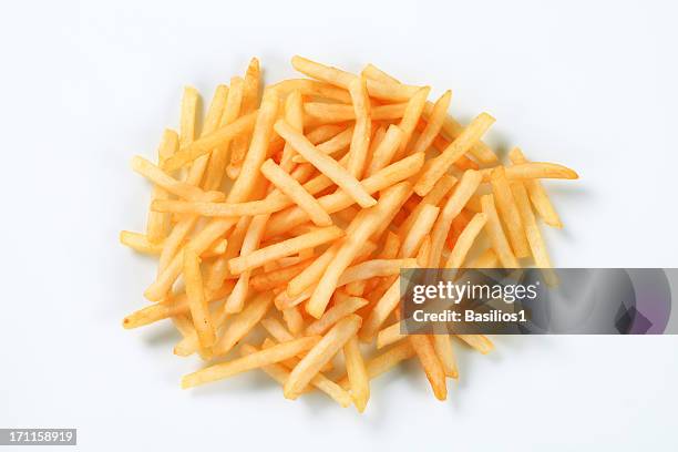 french frites - french fries white background stock-fotos und bilder