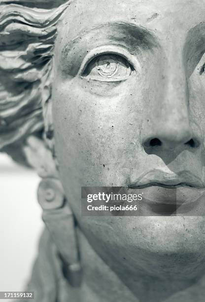 face of a ancient roman woman - head sculpture stock pictures, royalty-free photos & images