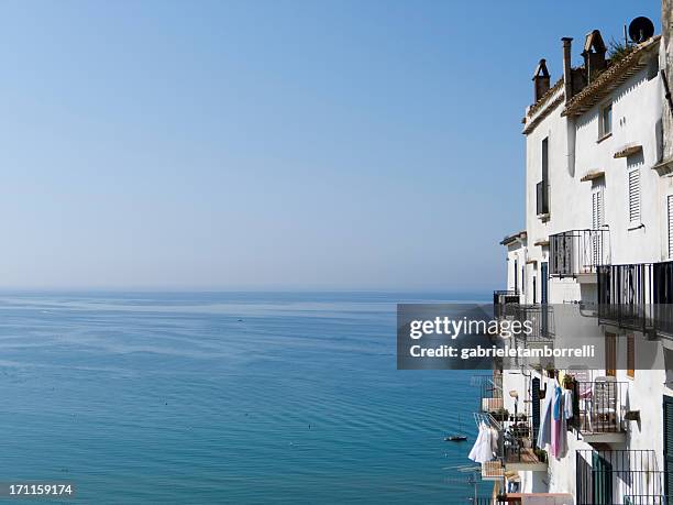 sperlonga houses - latium stock pictures, royalty-free photos & images