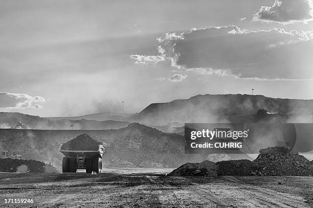 coal mining truck on haul road - coal transport stock pictures, royalty-free photos & images