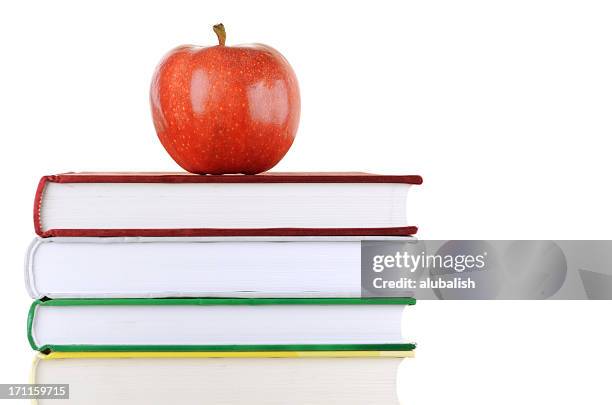 Book Stack With Ruler Apple 700 Stack Of Books With Apple Stock Photos, High-Res Pictures, and ...