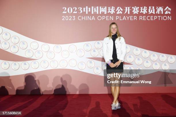 Liudmila Samsonova attends the 2023 China Open Player Reception on day 6 of the 2023 China Open at Beijing Olympic tower on October 01, 2023 in...