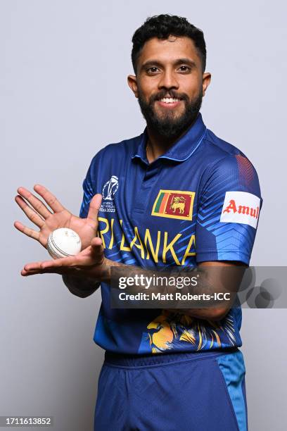 Kusal Mendis of Sri Lanka poses for a portrait ahead of the ICC Men's Cricket World Cup India 2023 on September 30, 2023 in Guwahati, India.