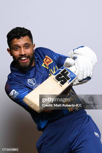 Kusal Mendis of Sri Lanka poses for a portrait ahead of the ICC Men's Cricket World Cup India 2023 on September 30, 2023 in Guwahati, India.