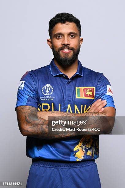 Kusal Mendis of Sri Lanka poses for a portrait ahead of the ICC Men's Cricket World Cup India 2023 on September 30, 2023 in Guwahati, India.