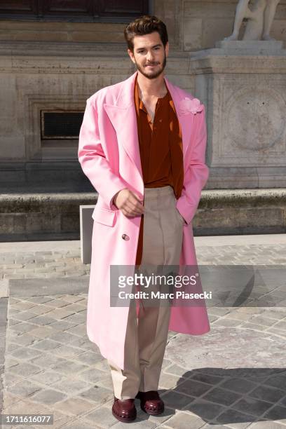Andrew Garfield attends the Valentino Womenswear Spring/Summer 2024 show as part of Paris Fashion Week on October 01, 2023 in Paris, France.