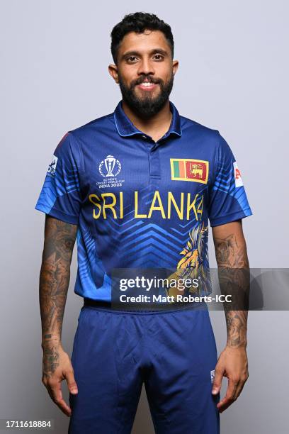 Kusal Mendis of Sri Lanka poses for a portrait ahead of the ICC Men's Cricket World Cup India 2023 on September 30, 2023 in Guwahati, India.